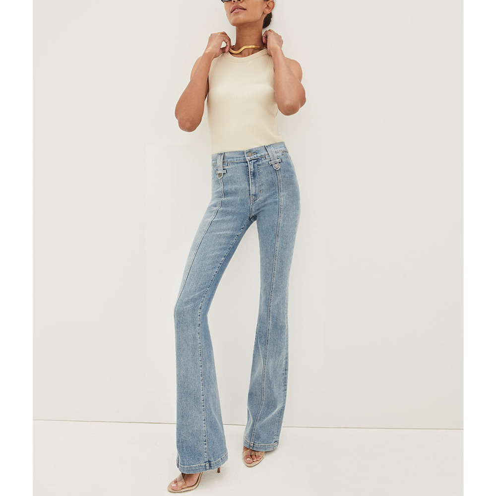 Veronica Beard Light Wash Blue High-Rise Flare Jeans